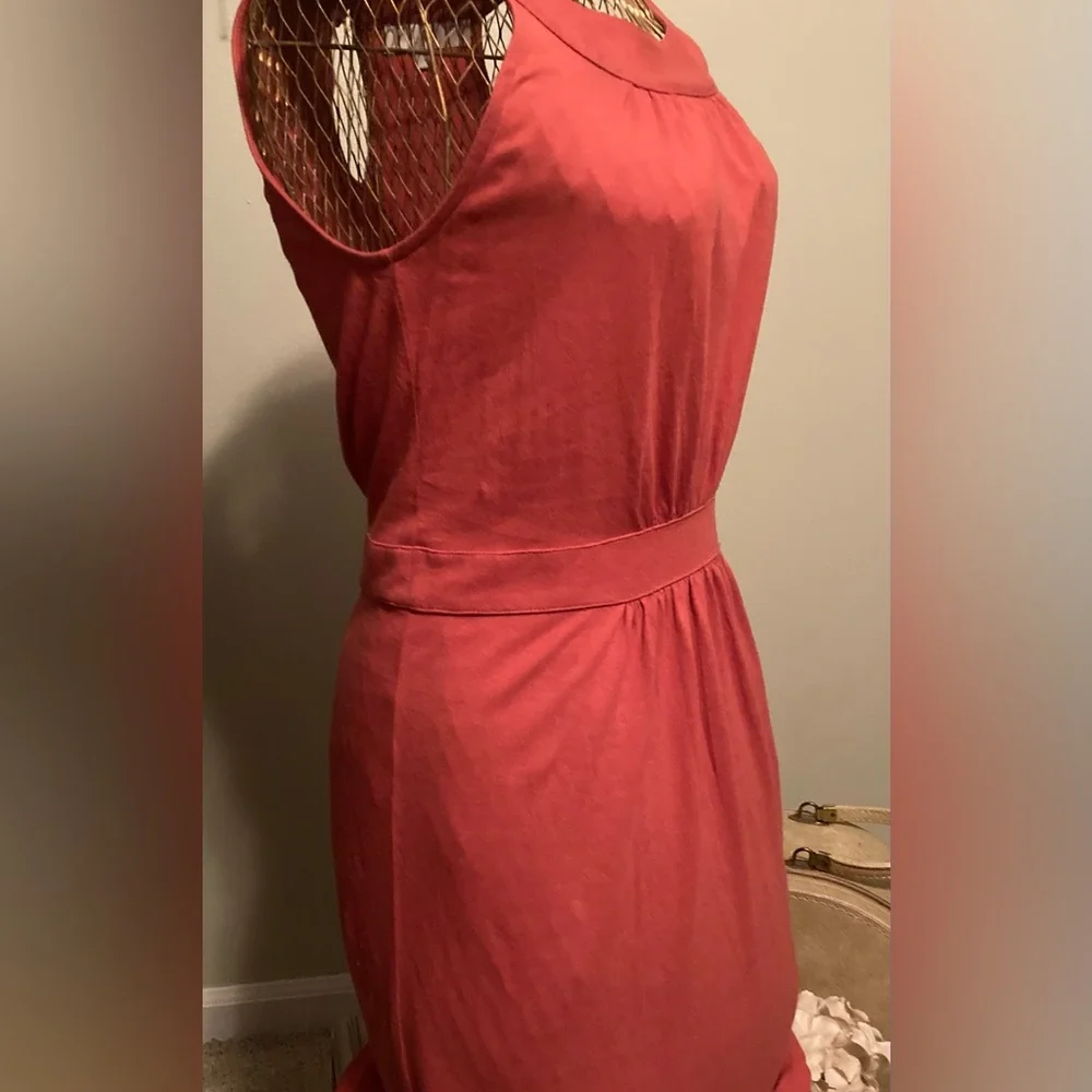 Ann Taylor LOFT Sleeveless Dress with Banded Collar and Waist - Picture 4 of 7